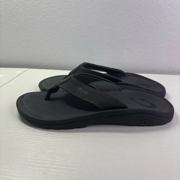 OluKai Size 8 Black Flip Flops Women’s - Picture 5 of 8